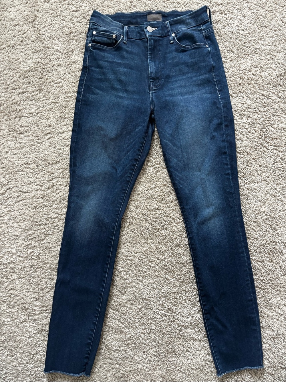 MOTHER Dark Indigo Ankle Skinny Jeans